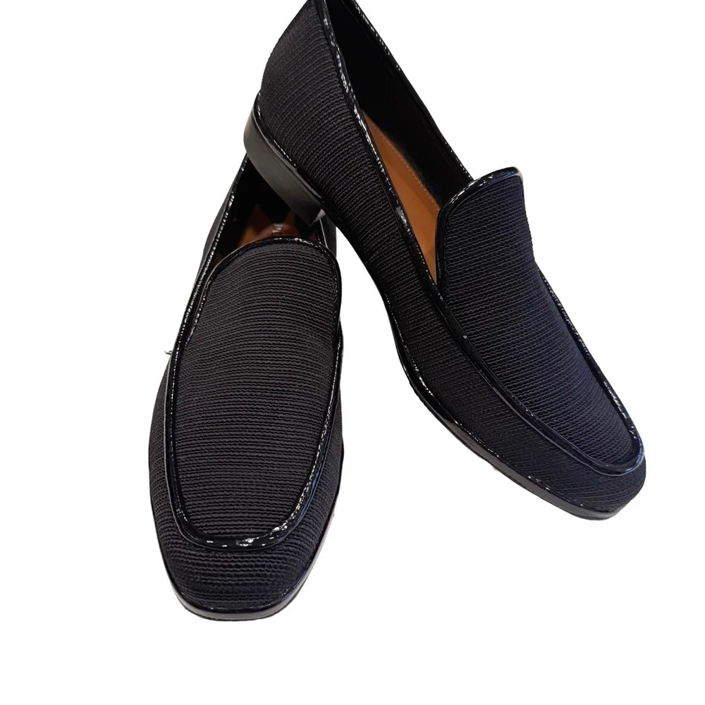 Donald Pliner Shoes Women's Tamryn Loafers Stretch Fabric & Leather Black New